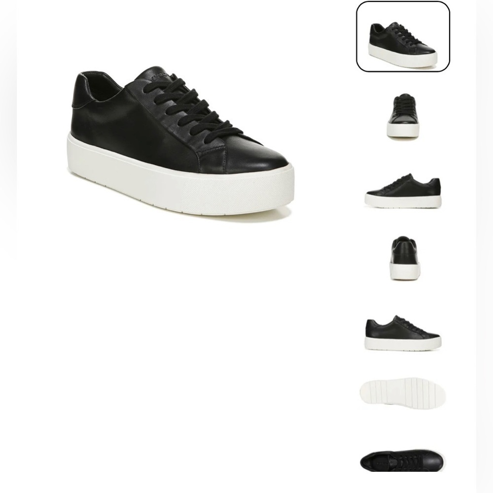 VINCE BENFIELD LEATHER PLATFORM SNEAKER BLACK 9 MEDIUM NEW NO BOX